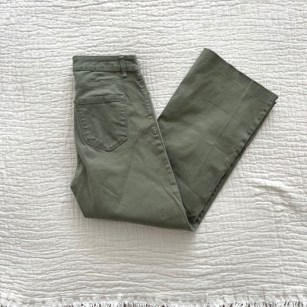 Sanctuary Cotton Cropped Raw Hem Pants Olive Green 26